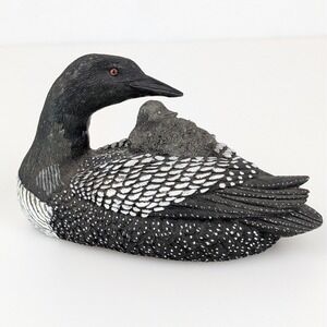 Vtg Y2K Loon Chick Figurine Sculpture Bird Minnesota Cottagecore 90s Cabin Decor